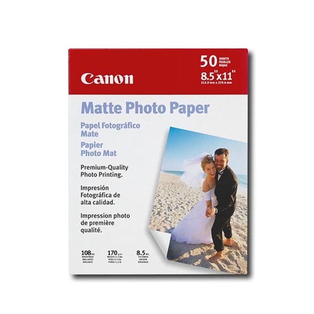 5 Packs Canon Photo Paper Plus Matte 8 1/2 x 11 50 Sheets